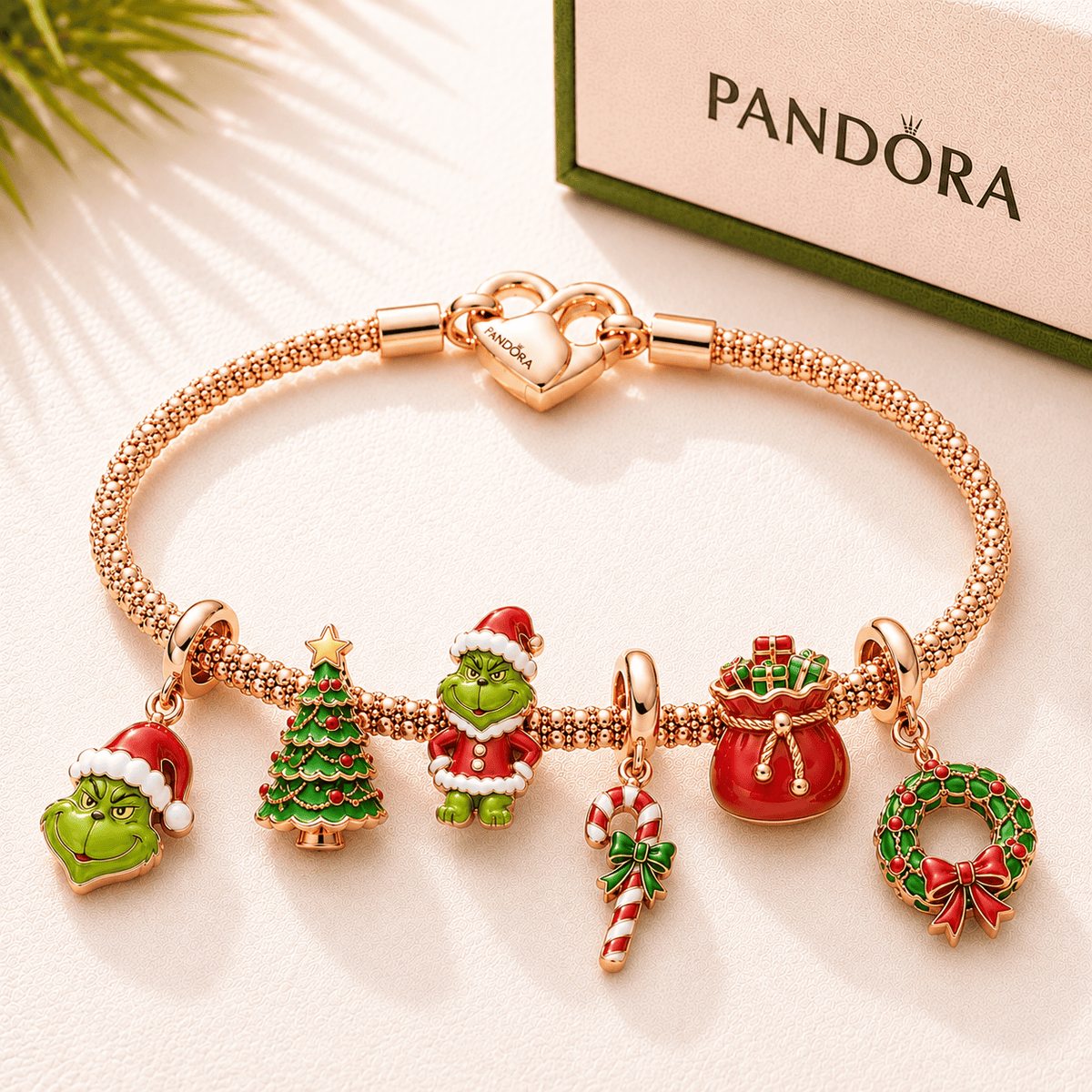 TGR Rose Gold Charm Bracelet Set TTTT