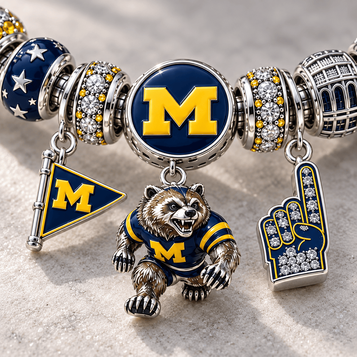 MWR Silver Charm Bracelet Set NTTB